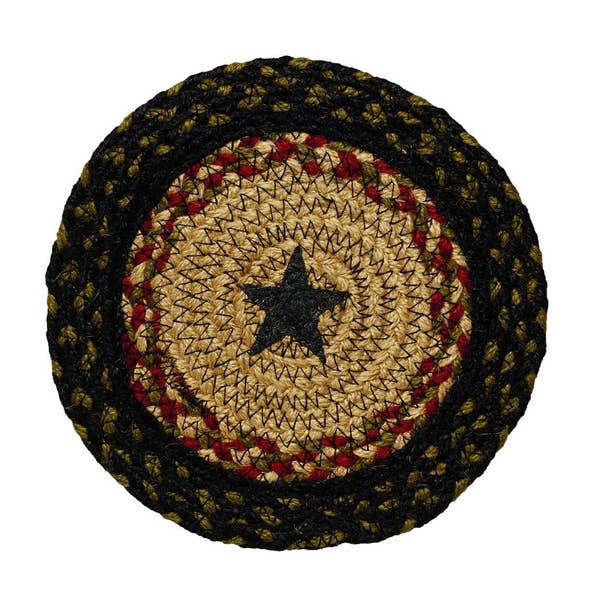 Tartan Star 8" Braided Rug Trivets Set of 4, BR252 TRV IHF Home Decor