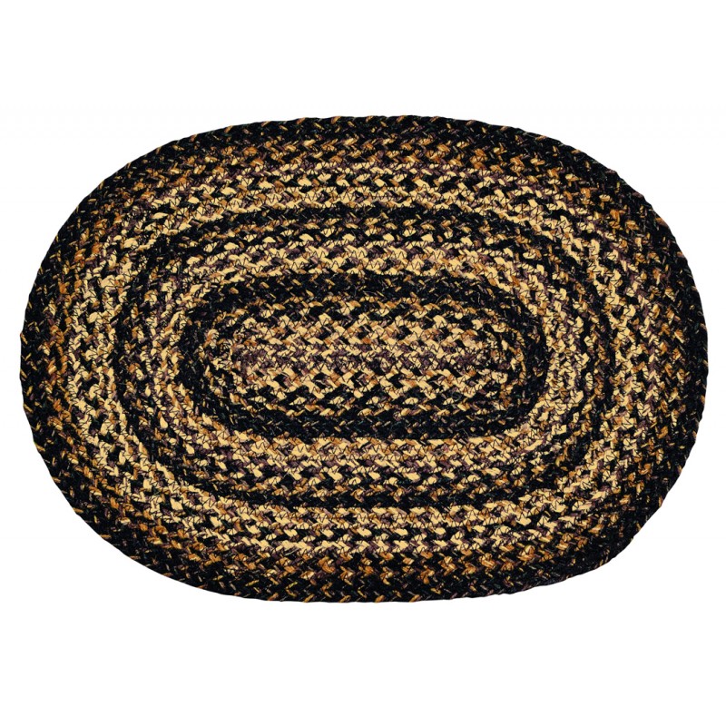 Black Forest_IHF Home Decor_Jute Braided Placemat_Oval. 13"x19"