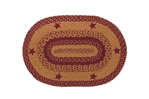 Star Wine Braided Rugs ,BR-195 20"x30" to 5'x8' Oval