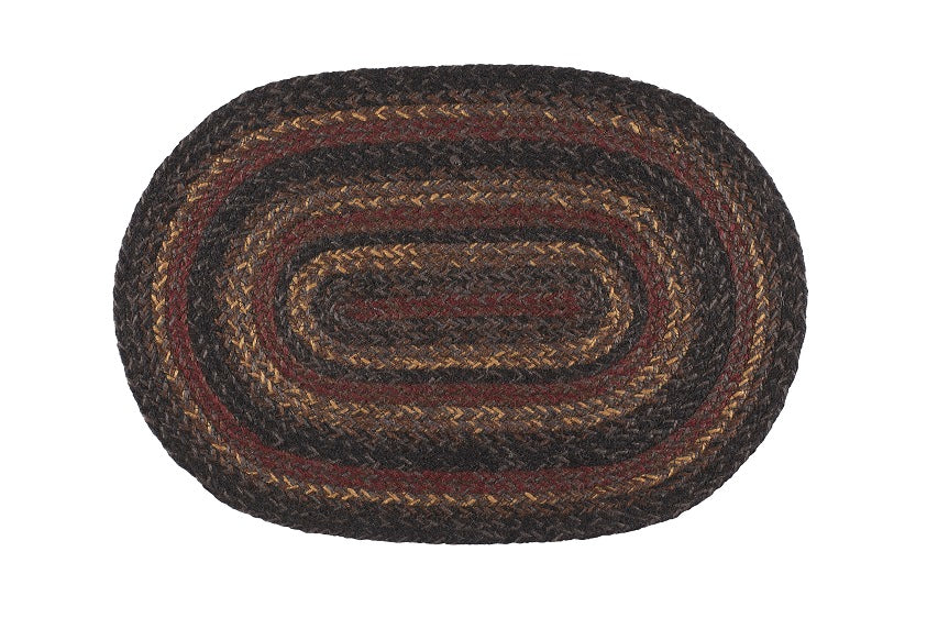 Slate_IHF Home Decor_Jute Braided Placemat_Oval. 13"x19"