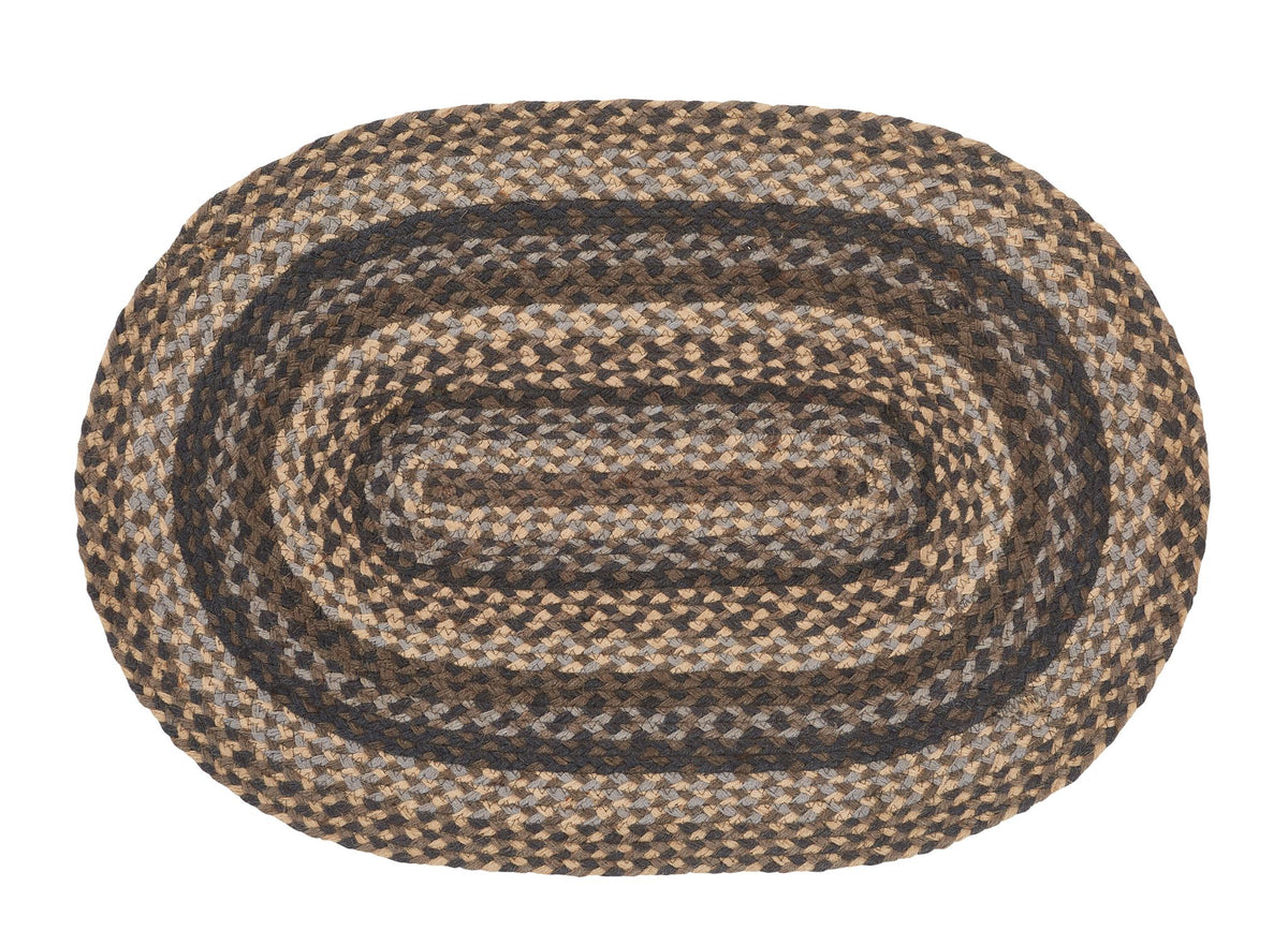 Ebony_IHF Home Decor_Jute Braided Placemat_Oval. 13"x19"