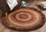 Cinnamon BR-175 24" to 42"  Round Fringed Braided Rug