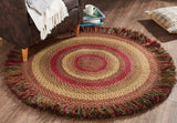 Cinnamon BR-175 24" to 42"  Round Fringed Braided Rug