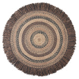 Cappuccino, BR-201 24" to 42"  Round Fringed Braided Rug