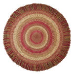 Cinnamon BR-175 24" to 42"  Round Fringed Braided Rug