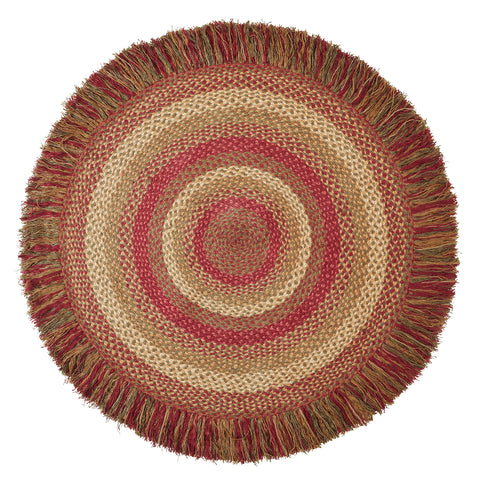 Cinnamon BR-175 24" to 42"  Round Fringed Braided Rug