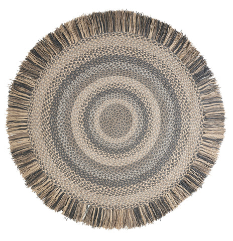 Farmyard BR-282  24" to 42"  Round Fringed Braided Rug