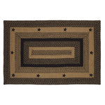 Star Black Braided Rugs, BR-197 20"x30" to 5'x8' Rect.