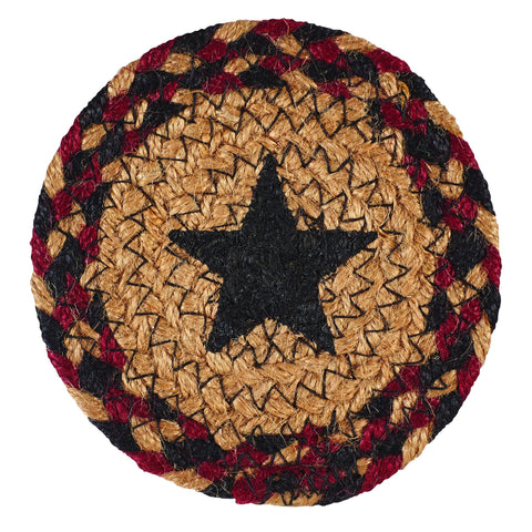 Blackberry Star 4.5" Braided Coaster- Set of 4, BR-263CO