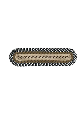 Harbor 8"x28" Braided Stair Tread Oval- Set of 2, BR-296BSTO