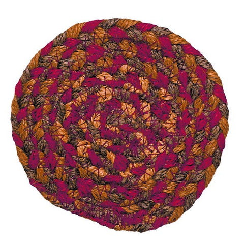 Cinnamon Braided 4.5" Rug Coaster - Set of 4, BR-175CO