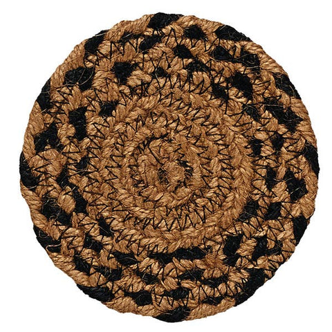 Ebony Braided 4.5" Coaster - Set of 4, BR-180 CO