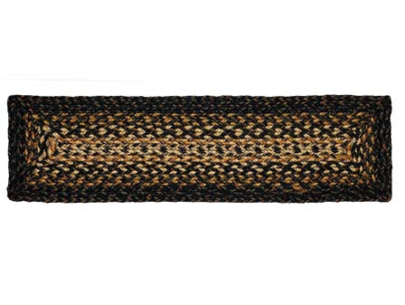 Black Forest 8"x28" Braided Stair Tread Rect- Set of 2, BR-251BSTR