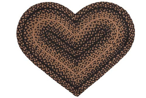 Ebony 20"x30" Heart Shaped Rug, BR-180HRT
