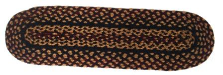 Blackberry 8"x28" Braided Stair Tread Oval -Set of 2, BR-184BSTO