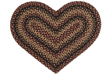 Blackberry 20"x30" Braided Heart Rug, BR-184HRT