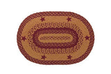 Star Wine Braided Rugs ,BR-195 20"x30" to 5'x8' Oval