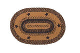 Star Black Braided Rugs ,BR-197 20"x30" to 5'x8' Oval