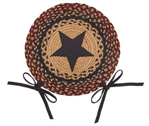 Blackberry Star 15" Braided Chair Pads- Set of 4, BR-263BCC
