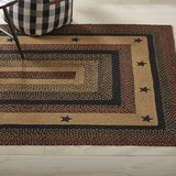 Blackberry Star Braided Rugs, BR-263 20"x30" to 5'x8' Oval